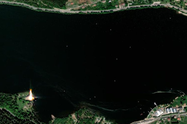 Lac de Gérardmer çevresinin uydu görüntüsü