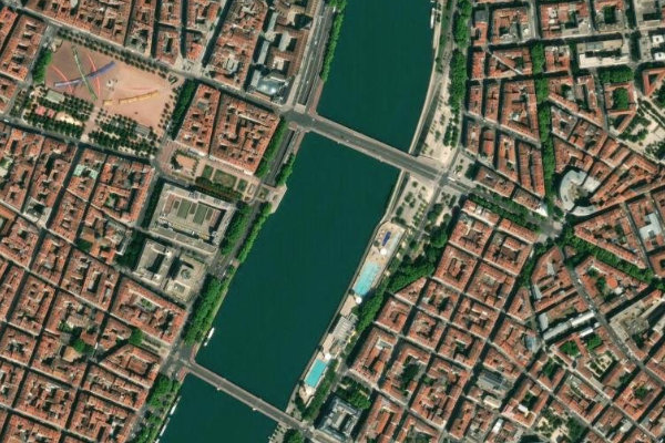 Rhône (Lyon) çevresinin uydu görüntüsü
