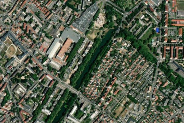 Nouveau Bassin (Mulhouse) çevresinin uydu görüntüsü