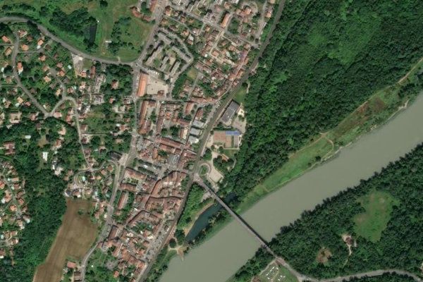 Rhône à Vernaison çevresinin uydu görüntüsü