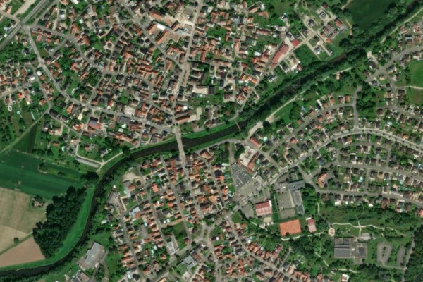 La Moder (Drusenheim) çevresinin uydu görüntüsü