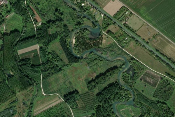 La Seine (Mery-Sur-Seine) çevresinin uydu görüntüsü