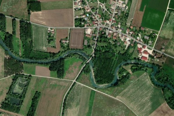 L'Aube (Boulages) çevresinin uydu görüntüsü