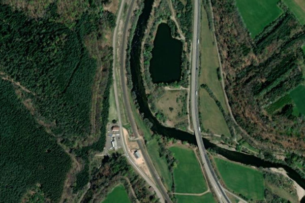 La Moselle (Archettes) çevresinin uydu görüntüsü