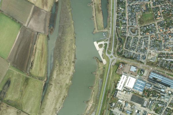 Ijssel (Wijhe) çevresinin uydu görüntüsü