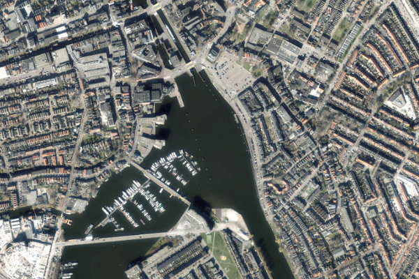 Zaan (Zaandam) çevresinin uydu görüntüsü