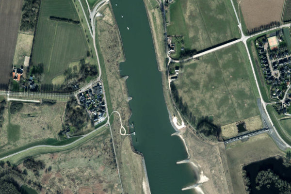 Pannerdensch Kanaal çevresinin uydu görüntüsü