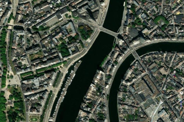 Meuse (Liège) çevresinin uydu görüntüsü