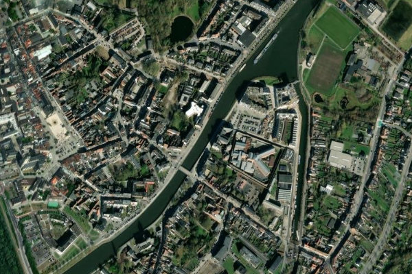Boven-Schelde (Oudenaarde) çevresinin uydu görüntüsü