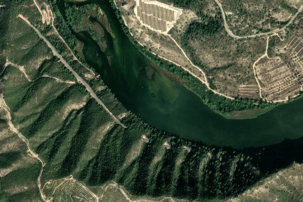 Rio Matarraña çevresinin uydu görüntüsü