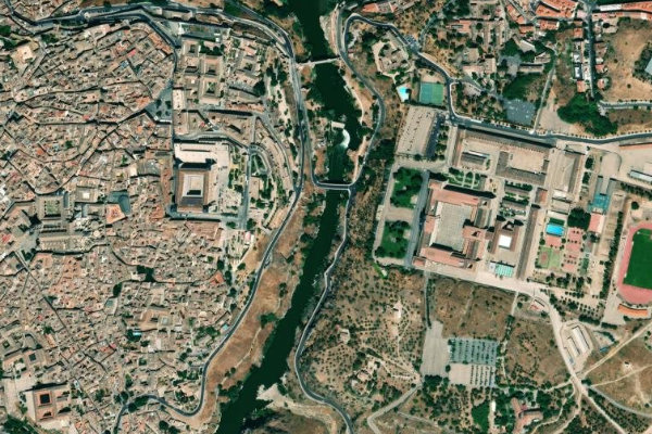 Tajo en Toledo (Safont – Cornisa – Tabordo) çevresinin uydu görüntüsü