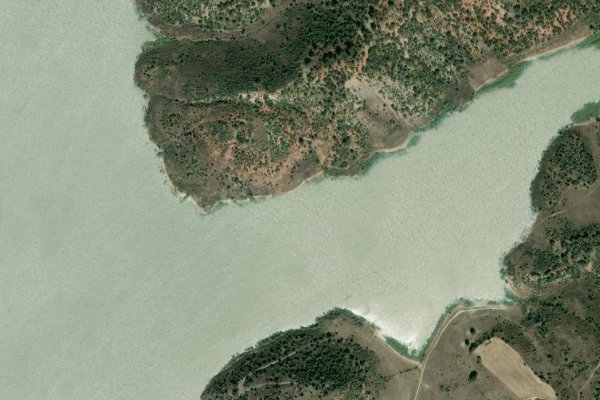 Embalse de El Atance çevresinin uydu görüntüsü