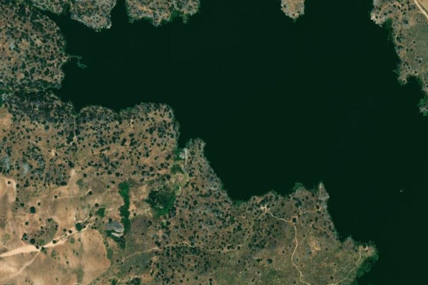 Embalse del Guajaraz çevresinin uydu görüntüsü