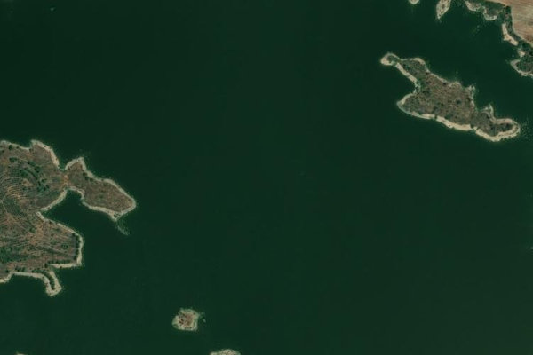 Embalse del Piedras çevresinin uydu görüntüsü