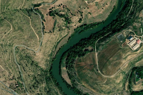 Arga, río çevresinin uydu görüntüsü