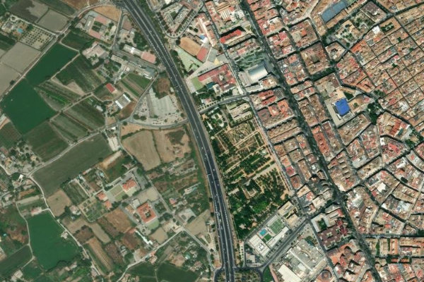 Río Monachil (Granada) çevresinin uydu görüntüsü