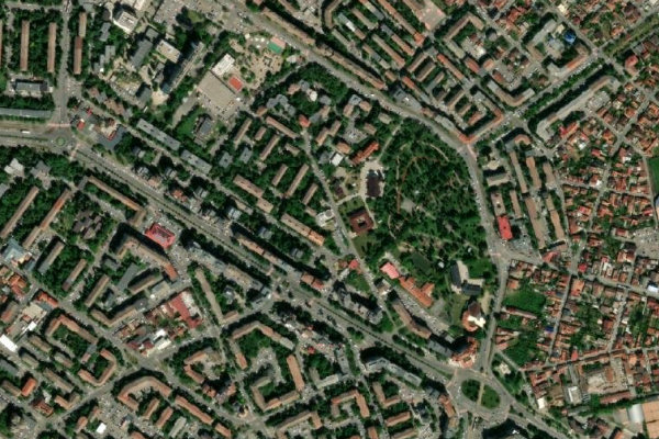 Crișul Repede la Oradea çevresinin uydu görüntüsü