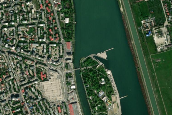 Trebeş (Bacău) çevresinin uydu görüntüsü