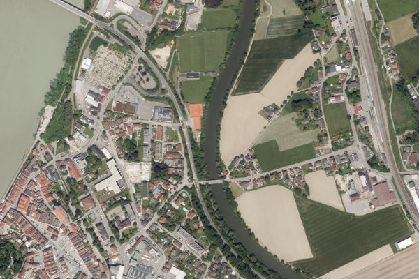 Pram (Schärding) çevresinin uydu görüntüsü