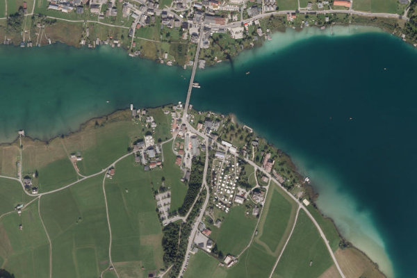 Weißensee (Weissbriach) çevresinin uydu görüntüsü