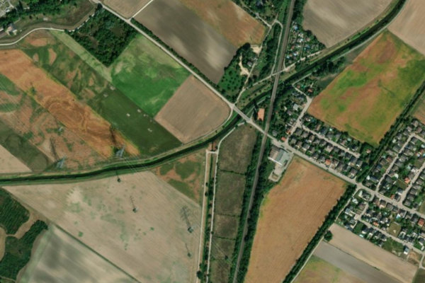 Kafkaseen (Pellendorf) çevresinin uydu görüntüsü