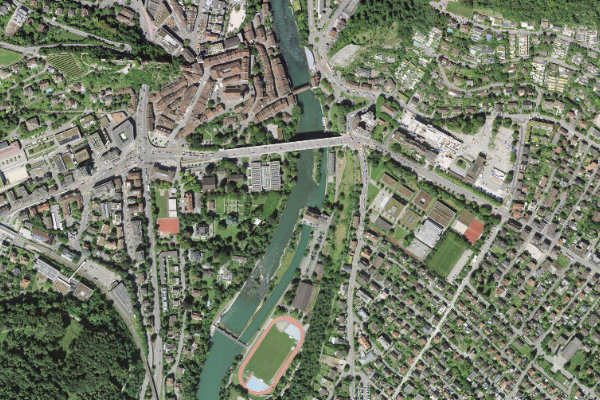 Limmat (Baden) çevresinin uydu görüntüsü