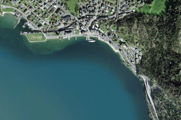 Brunnen – Urnersee-Eingang çevresinin uydu görüntüsü