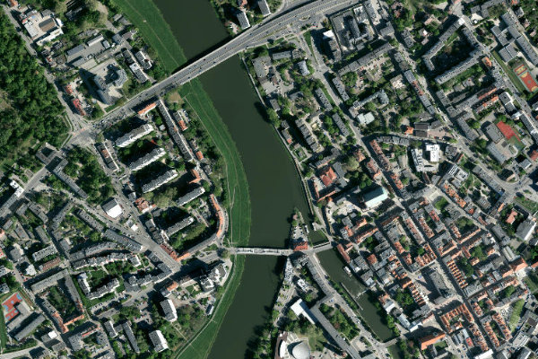 Odra (Opole) çevresinin uydu görüntüsü