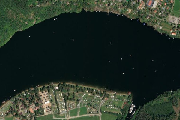 Moldau (Křečovice) çevresinin uydu görüntüsü
