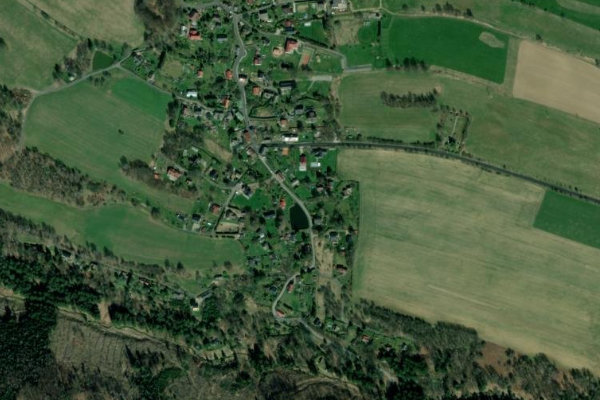 Hřensko (Janov) çevresinin uydu görüntüsü