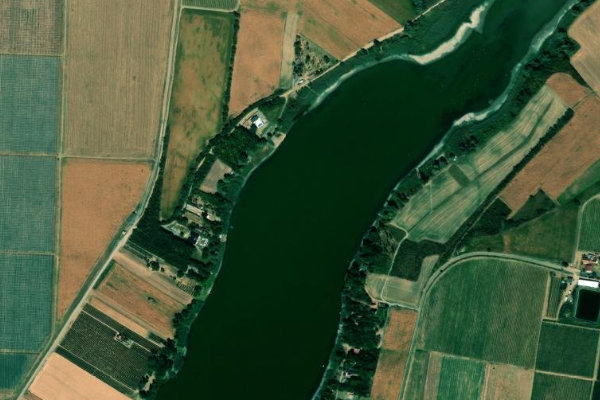 Moharač reservoir (Erdevik) çevresinin uydu görüntüsü