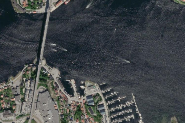 Stathelle gjestebrygge çevresinin uydu görüntüsü
