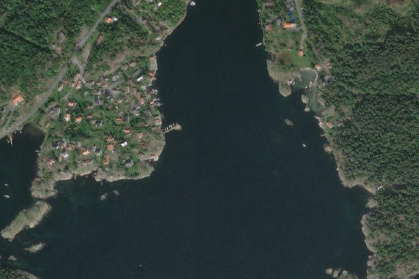 Narestø Kıyısı çevresinin uydu görüntüsü