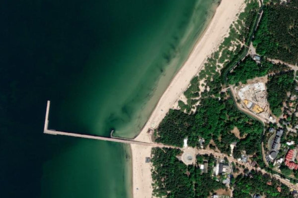 Palanga Kıyısı çevresinin uydu görüntüsü
