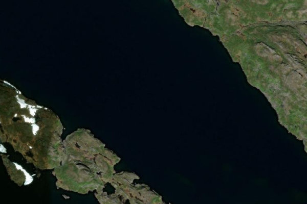 Langevatn çevresinin uydu görüntüsü