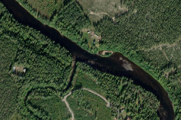 Byskeälven – Skogsbo çevresinin uydu görüntüsü