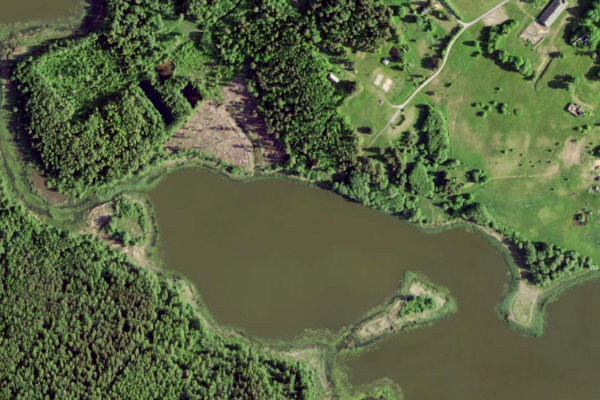 Kariste järv çevresinin uydu görüntüsü