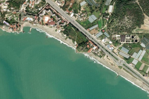 Plaj (Alanya) çevresinin uydu görüntüsü