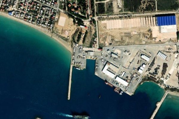 Akgunler Ferry çevresinin uydu görüntüsü