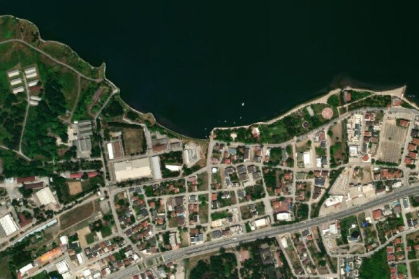 Başiskele Sahil Parkı çevresinin uydu görüntüsü