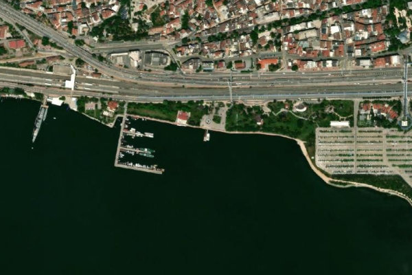 1 Mart İskelesi çevresinin uydu görüntüsü