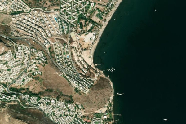 Camel Beach (Bodrum) çevresinin uydu görüntüsü