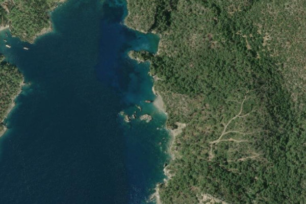 Deve Plajı çevresinin uydu görüntüsü