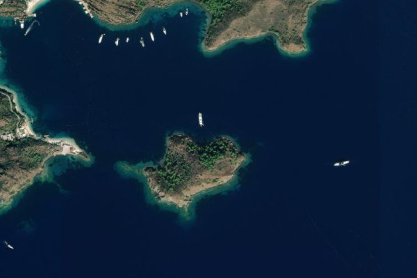 Tavşan Adası çevresinin uydu görüntüsü