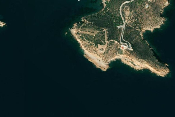 Sounion Burnu çevresinin uydu görüntüsü