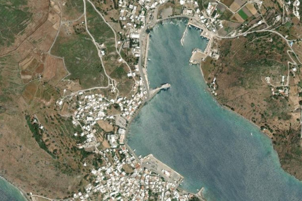 Skala Patmos çevresinin uydu görüntüsü