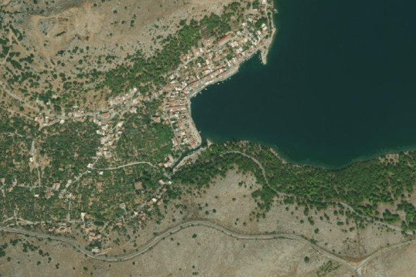 Ormískos Lagkáda çevresinin uydu görüntüsü
