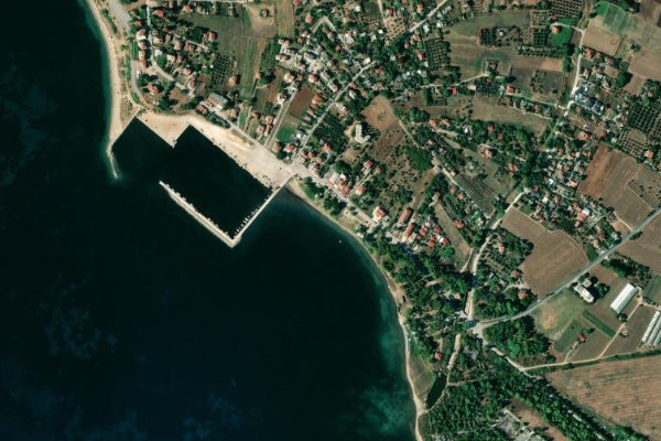 Paralía Epanomís çevresinin uydu görüntüsü