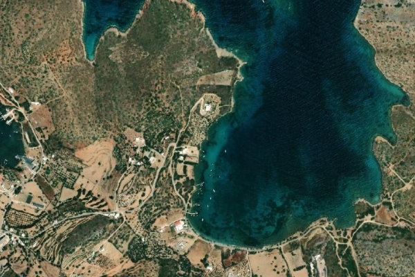 Blefutis Bay çevresinin uydu görüntüsü