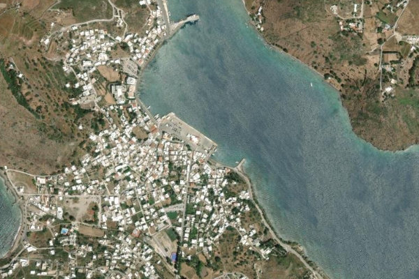 Patmos Port çevresinin uydu görüntüsü